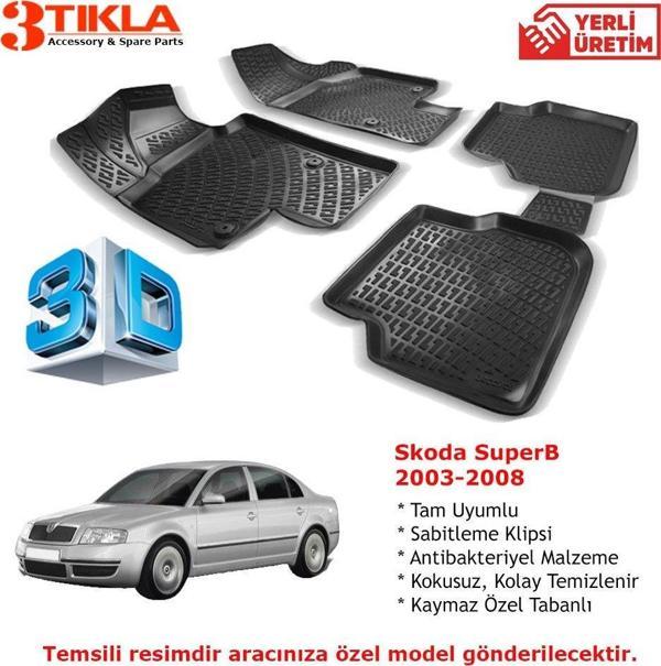 Skoda SuperB 2003-2008 Premium 3D Havuzlu Paspas Seti - Image 1