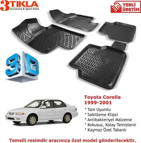 Toyota Corolla 1999-2001 Premium 3D Havuzlu Paspas Seti - Image 1