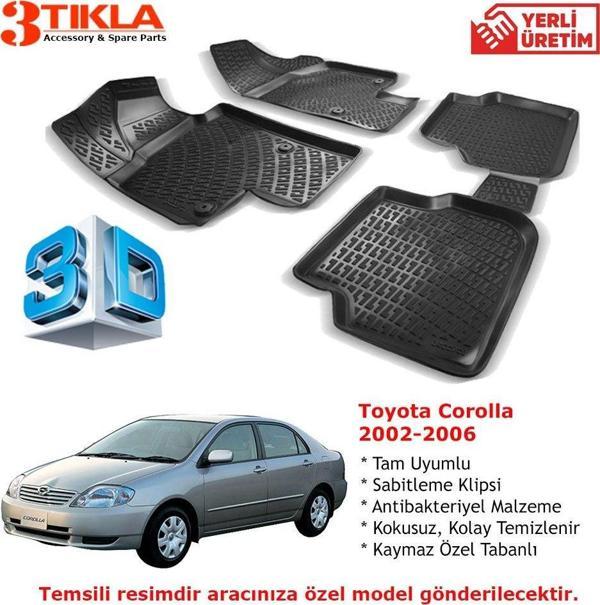 Toyota Corolla 2002-2006 Premium 3D Havuzlu Paspas Seti - Image 1