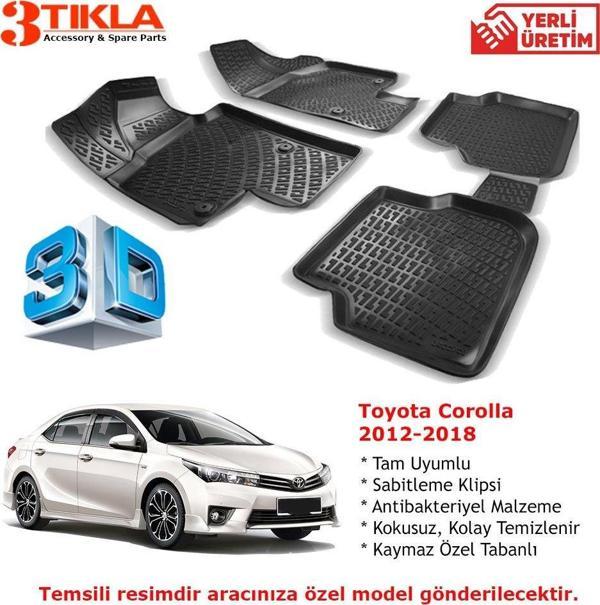 Toyota Corolla 2012-2018 Premium 3D Havuzlu Paspas Seti - Image 1