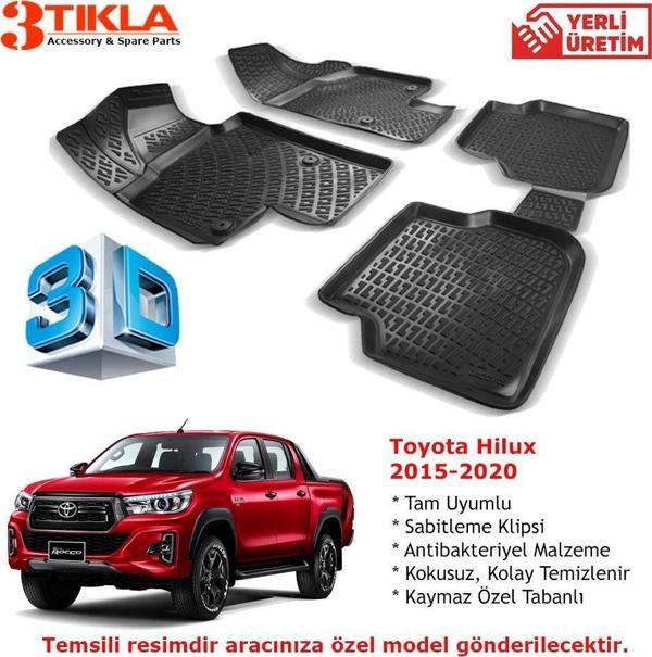 Toyota Hilux 2015-2020 Premium 3D Havuzlu Paspas Seti - Image 1