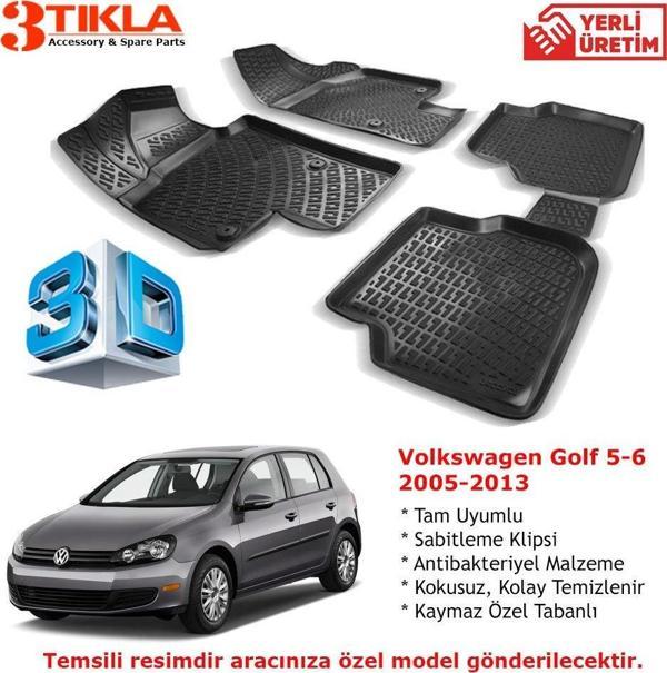 Volkswagen Golf 5-6 2005-2013 Premium 3D Havuzlu Paspas Seti - Image 1