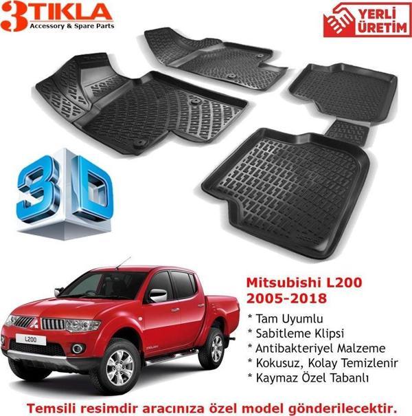 Mitsubishi L200 2005-2018 Premium 3D Havuzlu Paspas Seti - Image 1