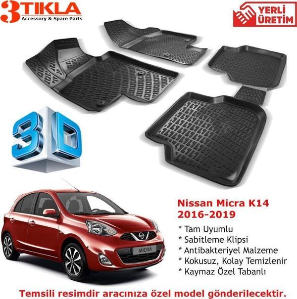 Nissan Micra K14 2016-2019 Premium 3D Havuzlu Paspas Seti - Image 1
