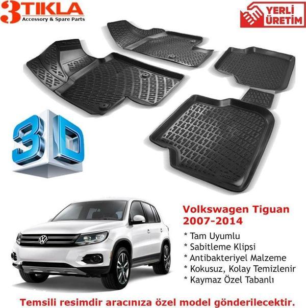 Volkswagen Tiguan 2007-2015 Premium 3D Havuzlu Paspas Seti - Image 1