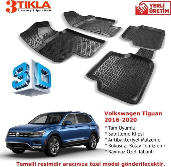 Volkswagen Tiguan 2016-2020 Premium 3D Havuzlu Paspas Seti - Image 1