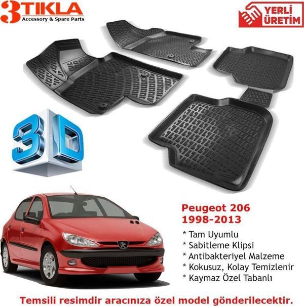 Peugeot 206 1998-2013 Premium 3D Havuzlu Paspas Seti - Image 1