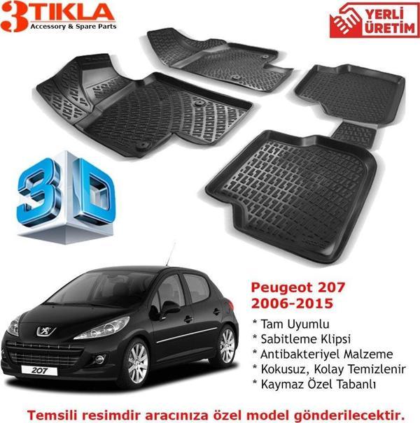 Peugeot 207 2006-2015 Premium 3D Havuzlu Paspas Seti - Image 1