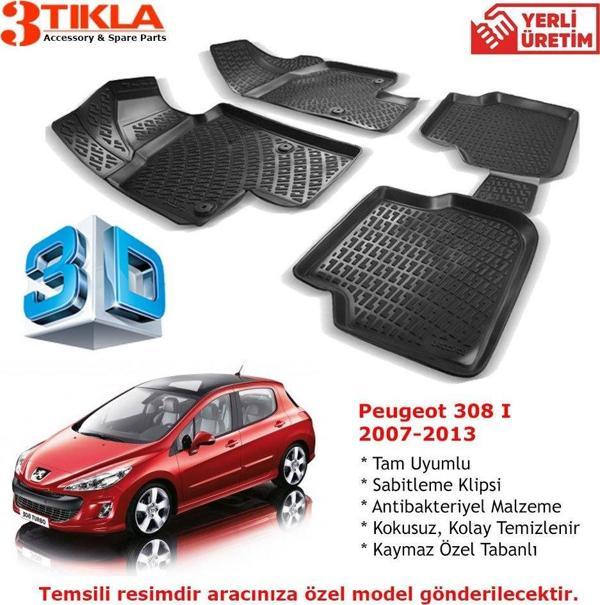 Peugeot 308 I 2007-2013 Premium 3D Havuzlu Paspas Seti - Image 1