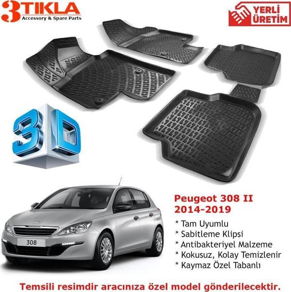 Peugeot 308 II 2014-2019 Premium 3D Havuzlu Paspas Seti - Image 1