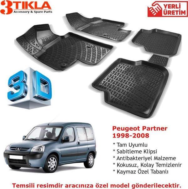 Peugeot Partner 1998-2008 Premium 3D Havuzlu Paspas Seti - Image 1