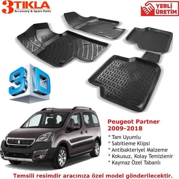 Peugeot Partner Tepe 120HP 2009-2018 Premium 3D Havuzlu Paspas Seti - Image 1