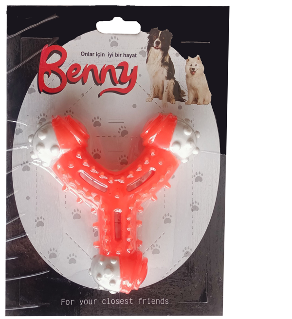 Benny Diş Kaşıma Köpek Oyuncağı Çatal 11 cm Turuncu - Image 1
