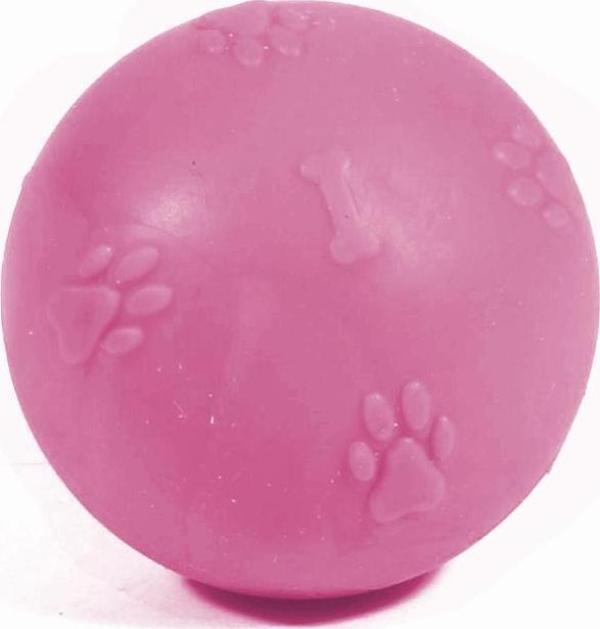 CCA Termoplastik Pati Desenli Sert Köpek Oyun Topu 7 cm Pembe - Image 1