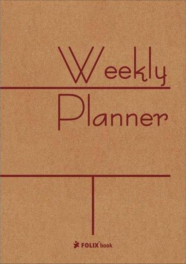 Folix Weekly Planner 155x23 Kraft Kapak Ivory Kağıt 70 gr Tel Dikiş Ciltli 54 Yaprak Flx-821268 - Image 1