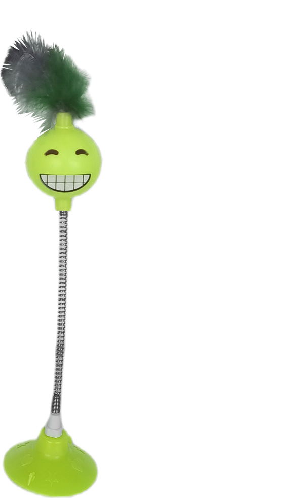Markapet Yaylı Vantuzlu Hacıyatmaz Kedi Oyuncağı 30 cm Sarı - Image 1