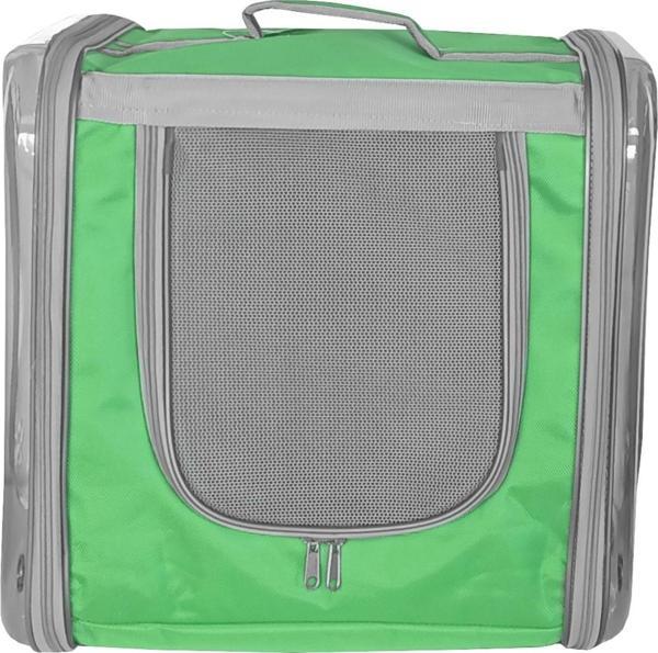 Markapet Çift Cam Kedi Köpek Taşıma Çantası 32x40x42 cm Yeşil - Image 1