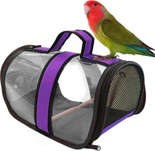 Markapet Tünekli Kuş Taşıma Çantası 20-30 cm Mor - Image 1