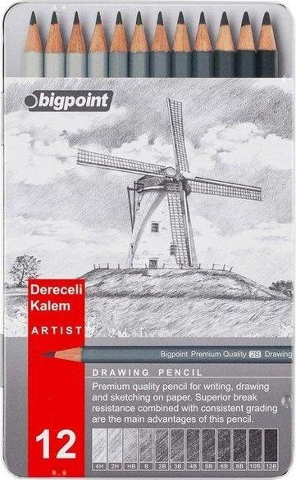Bigpoint Dereceli Kalem 12'li Metal Kutu BP947 - Image 1