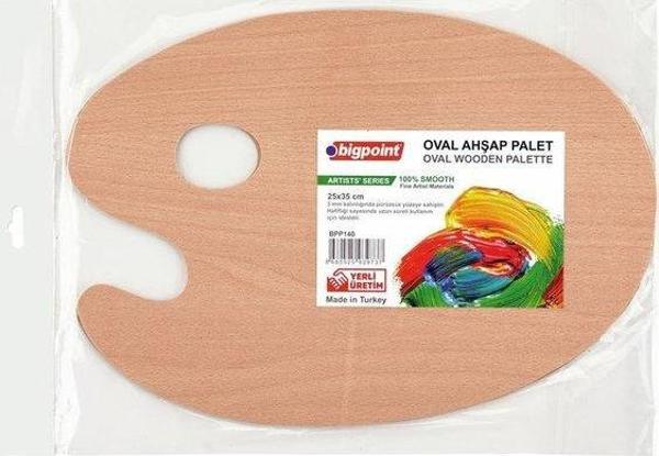 Bigpoint Ahşap Sanatsal Oval Palet 40 cm BPP140 - Image 1
