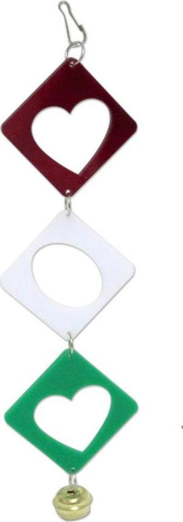 Kareli Oval Çanlı Kuş Oyuncağı 20 cm Zilli - Image 1