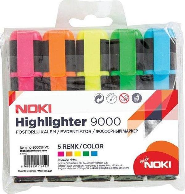 Noki Fosforlu Kalem 5'Li Pvc - Image 1
