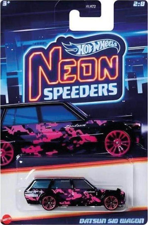 Hot Wheels 1/64 Ölçek Neon Speeders Temalı Uzun Kart Araçlar HRW68 Datsun Sio Wagon - Image 1