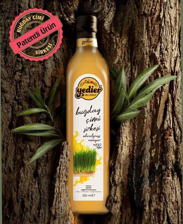 İçilebilir Doğal Fermantasyon Katkısız Patentli Buğday Çimi Sirkesi 500ml - Image 1