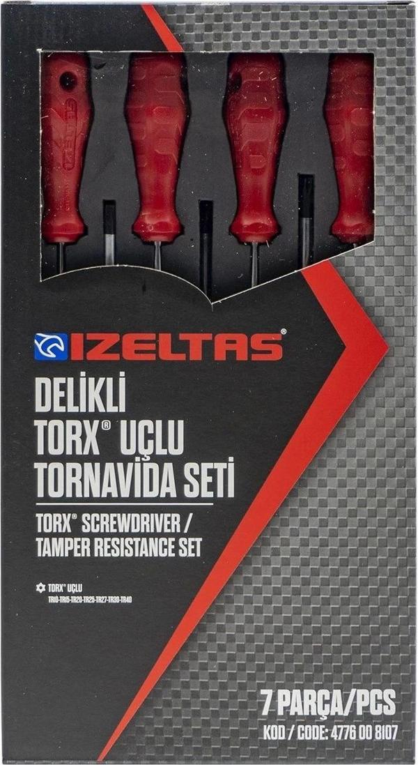 İzeltaş 4776008107 Delikli Torx Uçlu Tornavida Seti 7 Parça - Image 1