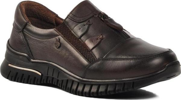 Voyager Z006 Kahve Hakiki Deri Kadın Günlük Ayakkabı - Image 1