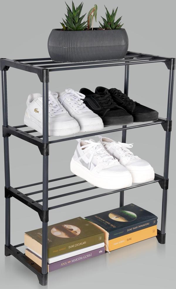 Teno Metal Çok Amaçlı Raf Ayakkabılık Kitaplık Çiçeklik 4 Katlı Organizer  - Image 1