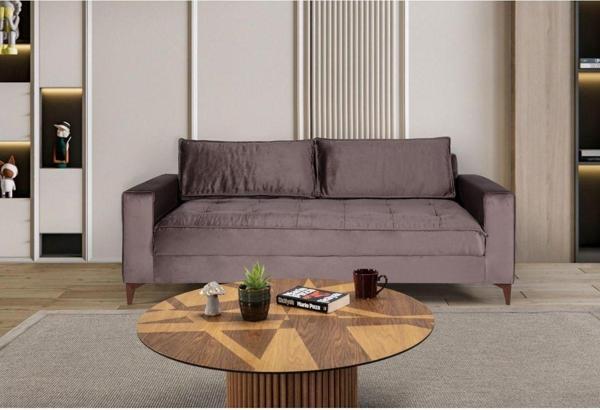 Perla Sofa Cosmo Üçlü Koltuk Kahve - Image 1