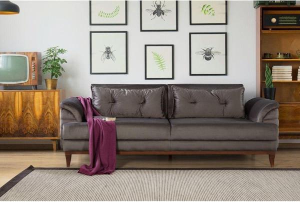 Perla Sofa Madrid Üçlü Yataklı Kanepe Babyface Antrasit - Image 1