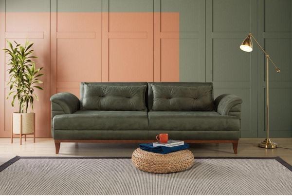 Perla Sofa Madrid Üçlü Yataklı Koltuk Bora Yeşil - Image 1