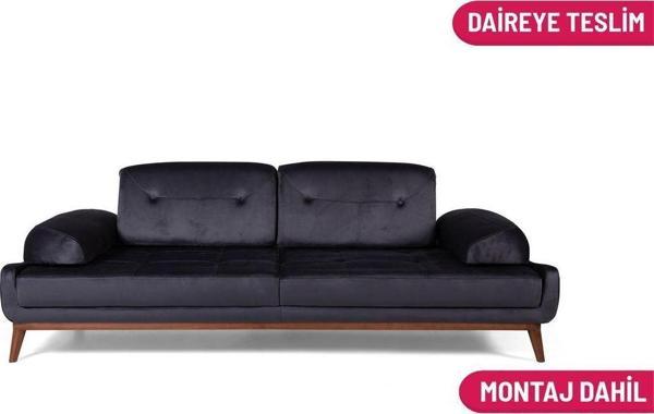 Perla Sofa Nelson Üçlü Koltuk Babyface Antrasit - Image 1