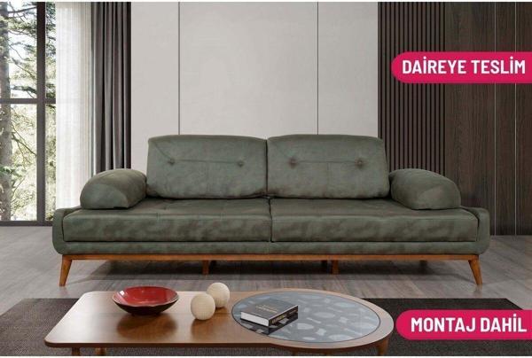 Perla Sofa Nelson Üçlü Koltuk Bora Yeşil - Image 1