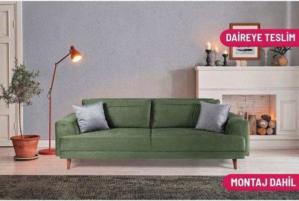 Perla Sofa Nobis Yataklı Kanepe Babyface Yeşil - Image 1