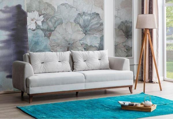Perla Sofa Paris Yataklı Kanepe Krem - Image 1