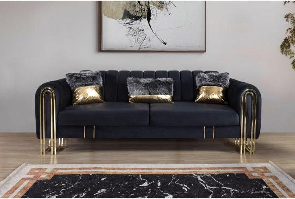 Perla Sofa Vales Yataklı Üçlü Koltuk Antrasit - Image 1