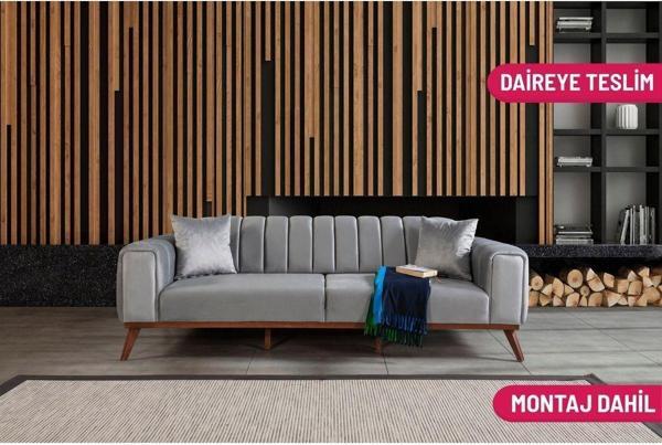 Perla Sofa Velar Yataklı Kanepe Babyface Açık Gri - Image 1