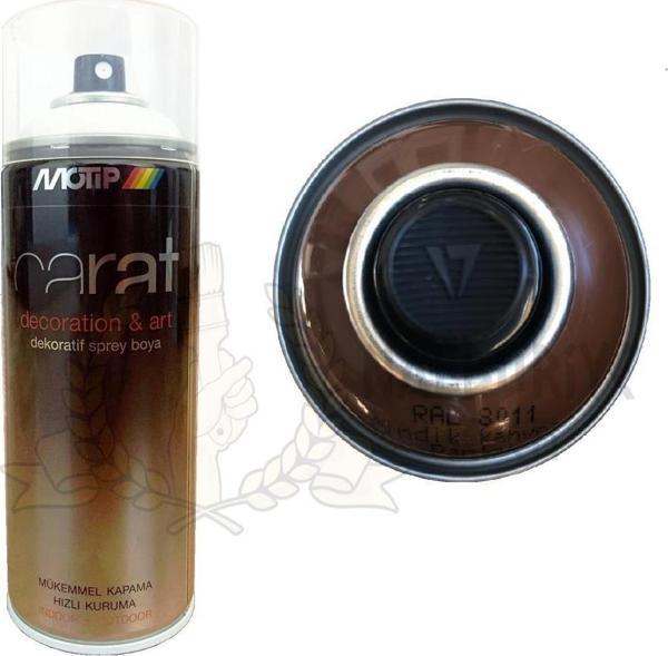 Motip Carat Akrilik Sprey Boya FINDIK KAHVE PARLAK 400 ml - RAL8011 - Image 1