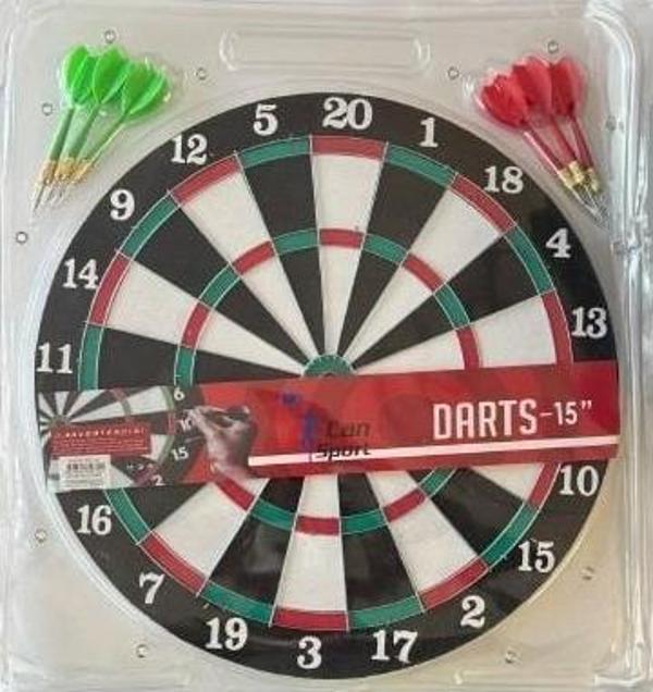 Can Oyuncak Büyük Boy Dart 6 Adet İğneli 15 Inc Dart - Image 1