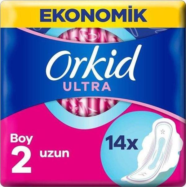 Orkid Ultra Extra Hijyenik Ped Uzun Ekonomik Paket 14 Ped - Image 1