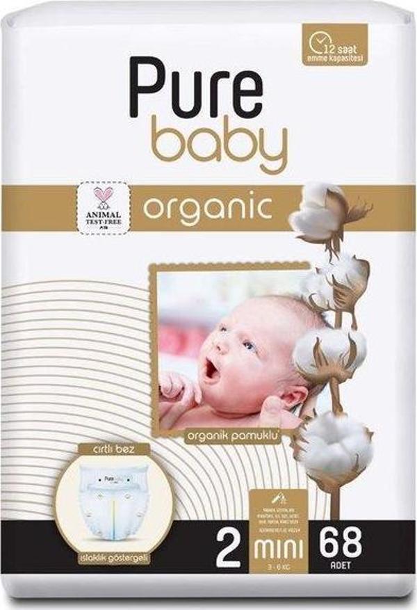 Pure Baby Bebek Bezi Pamuklu Mini 68 Adet - Image 1