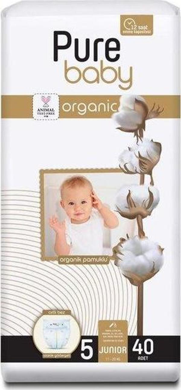 Pure Baby Bebek Bezi Pamuklu Junior 40 Adet - Image 1
