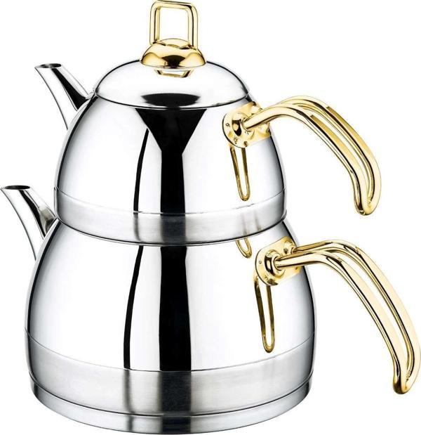 Özlife Ela Sade Gold Çaydanlık Büyük Boy - 165 - Image 1