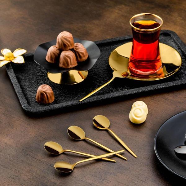Özlife Mess 6 Parça Çay Kaşığı Titanyum Gold - 3046 - Image 1