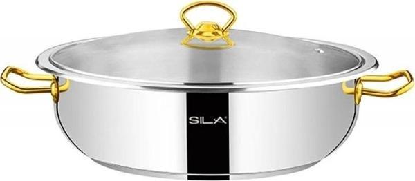 Sıla 4 lt Çelik Gold Basık Karnıyarık Tenceresi 26x8 cm - Image 1