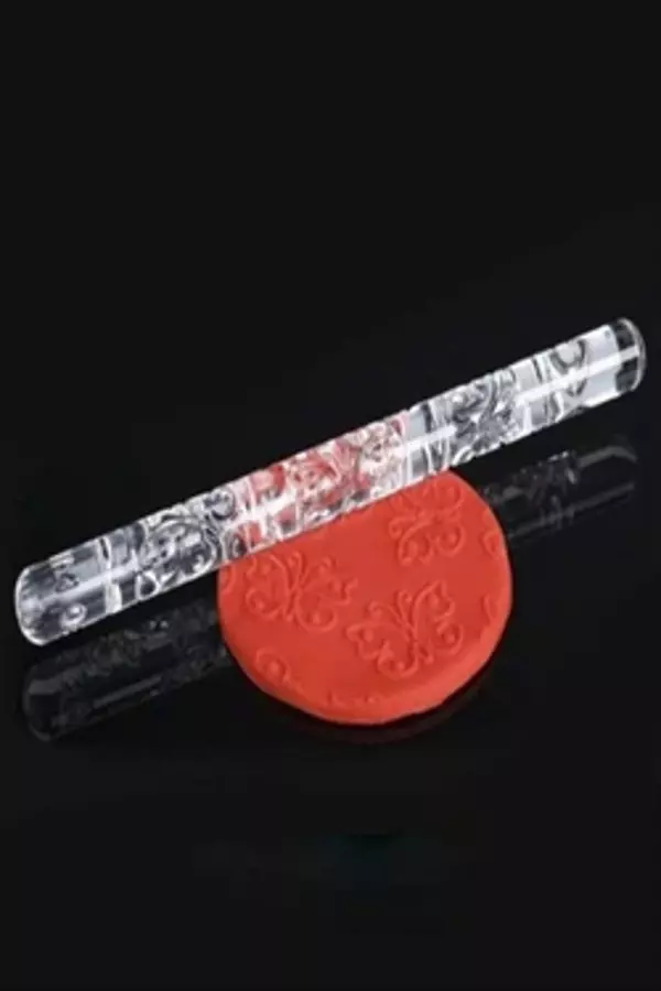 AKRİLİK DESENLİ MERDANE 16CM UZUNLUK - 12MM ÇAP - Image 1