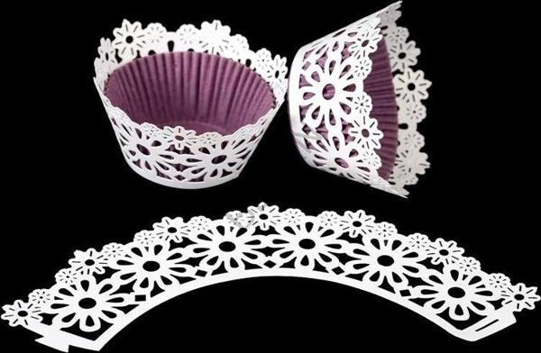 CUPCAKE KENAR DANTELİ - BÜYÜK PAPATYA BEYAZ - 10 ADET - Image 1